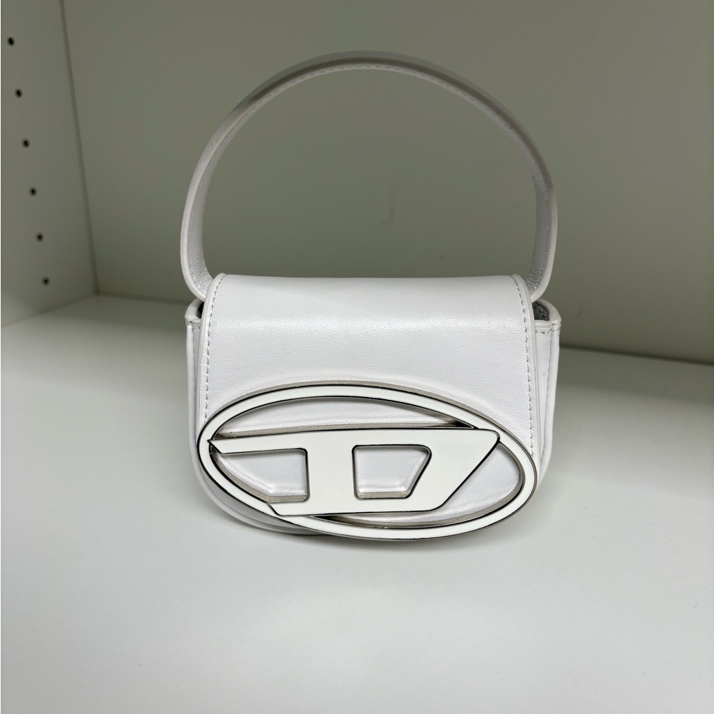 Diesel White Mini Bag with Geometric Logo
